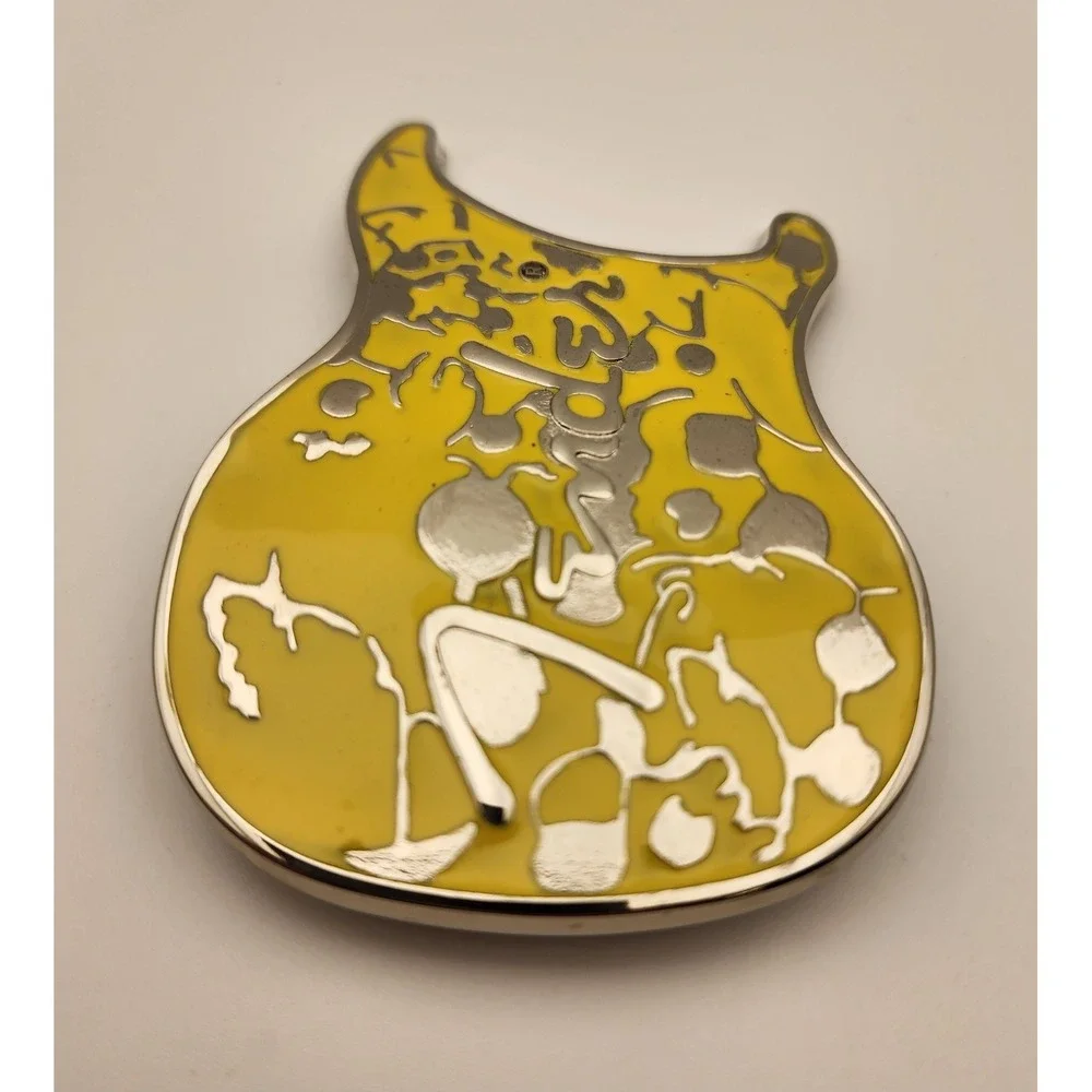 Fender‎ Yellow Electric Guitar Silver Metal Mens Women Belt Buckle